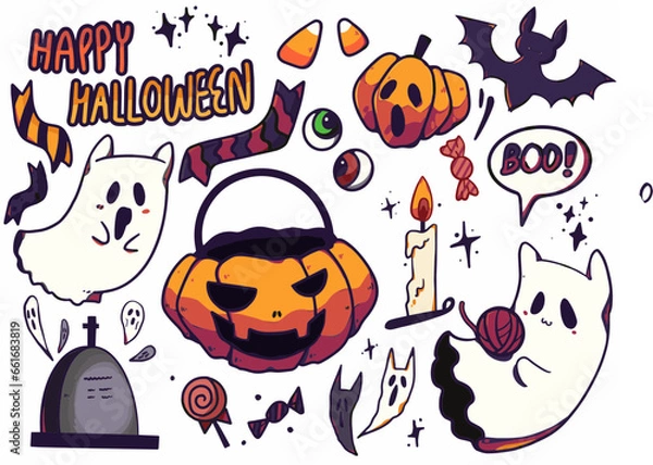 Fototapeta halloween icons set
