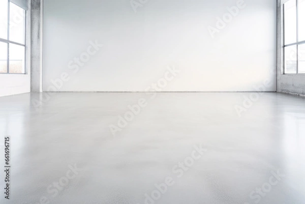Fototapeta Concrete background in empty room with clean concrete floor and wall