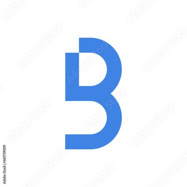 Obraz Monogram initial b letter mark logo design. Monogram design vector b logo. Monogram initial letter mark b logo. Design simple b monogram
