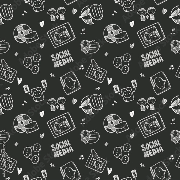 Fototapeta seamless doodle communication pattern