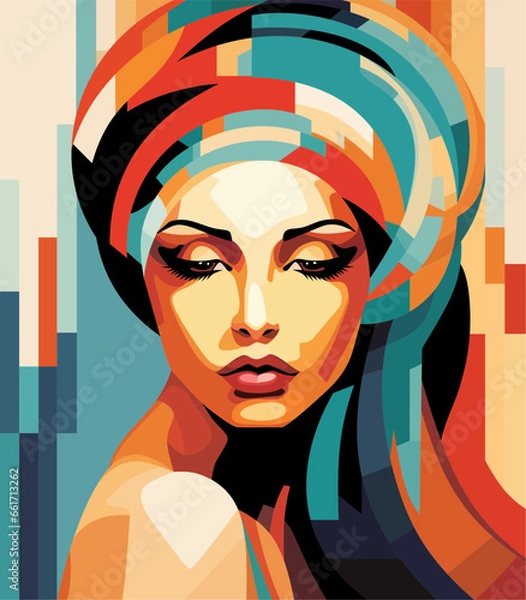 Obraz silhouette of a face of the person vector art illustration