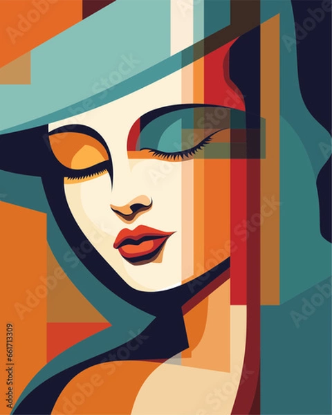 Obraz silhouette of a face of the person vector art illustration