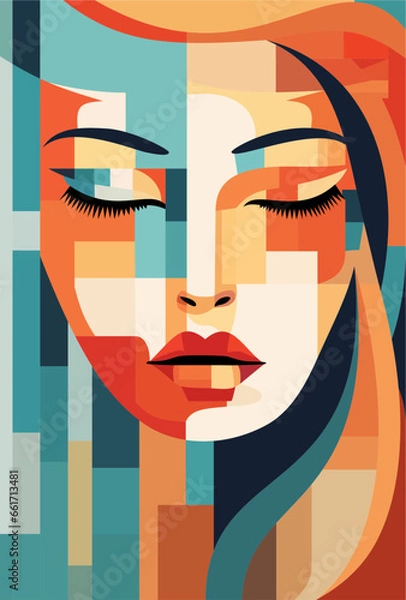 Obraz silhouette of a face of the person vector art illustration