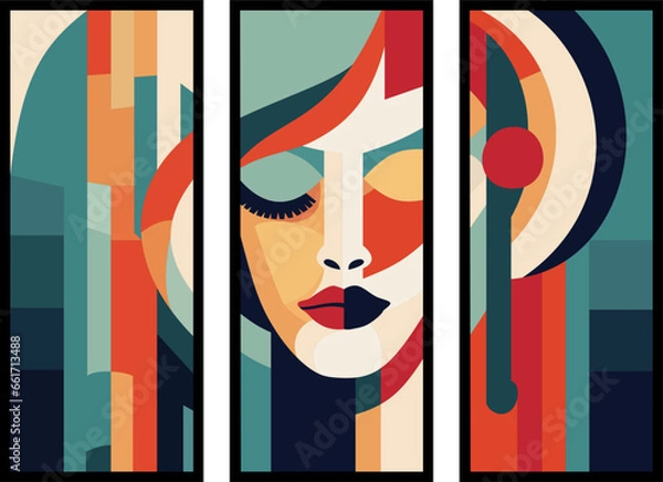 Obraz silhouette of a face of the person vector art illustration