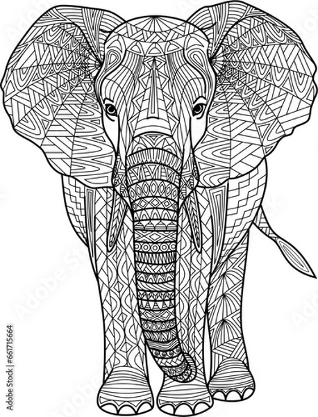 Obraz Mandala Zentangle animal hand drawn illustration