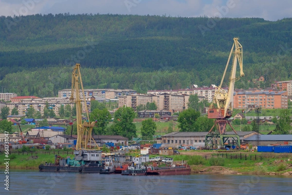 Obraz cranes in harbor