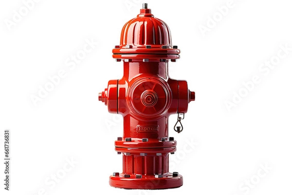 Fototapeta red fire hydrant isolated on a Transparent background. Generative AI