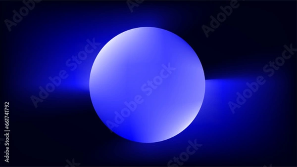 Obraz Glowing silver orb with diffused blue light copy space abstract presentation background