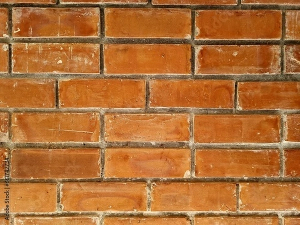 Obraz Red brown brick wall  Use as a backdrop.