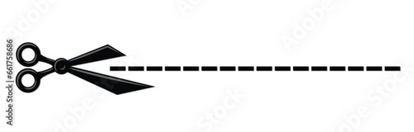 Fototapeta The scissors symbol with line.
