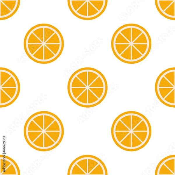 Fototapeta Orange seamless pattern on white background.