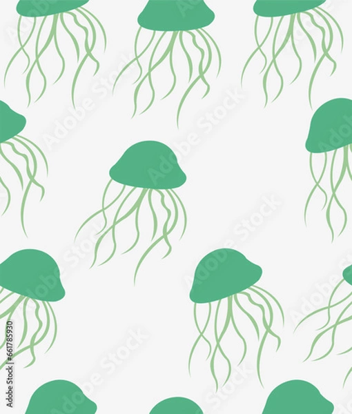 Obraz Jellyfish pattern on a grey background.