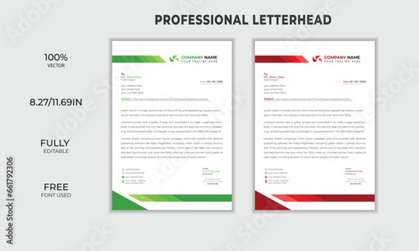 Fototapeta letterhead flyer business corporate newest trendy professional unique letterhead design with logo