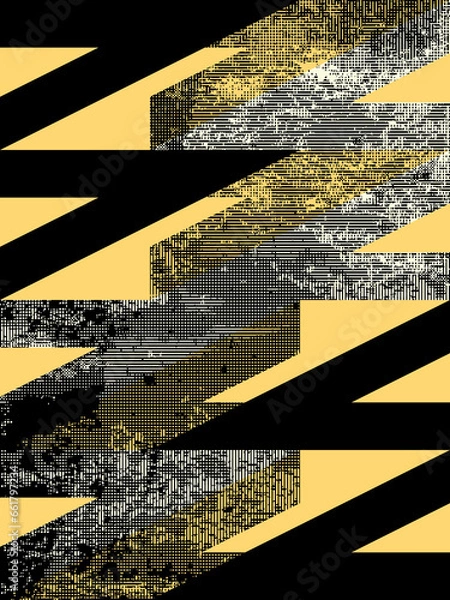 Obraz Abstract colour bitmap composition created using geometric shapes and grunge style texture.