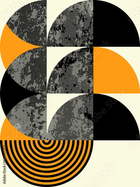 Obraz Abstract colour bitmap composition created using geometric shapes and grunge style texture.