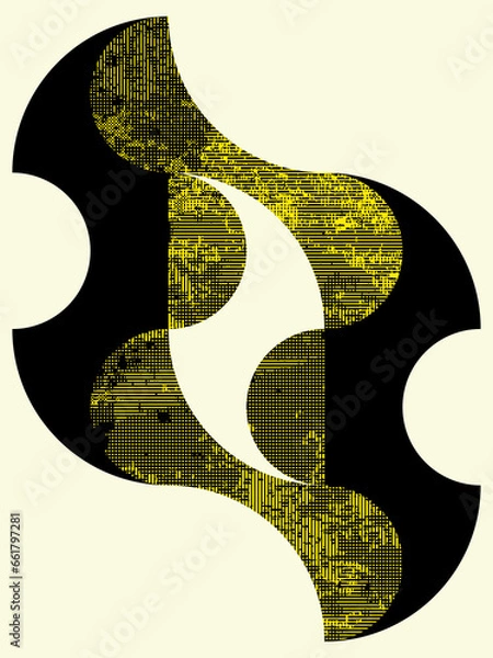 Obraz Abstract colour bitmap composition created using geometric shapes and grunge style texture.
