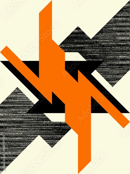 Obraz Abstract colour bitmap composition created using geometric shapes and grunge style texture.