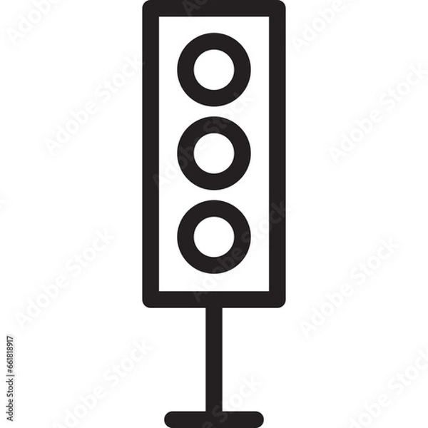 Fototapeta Traffic lights flat icon vector illustration