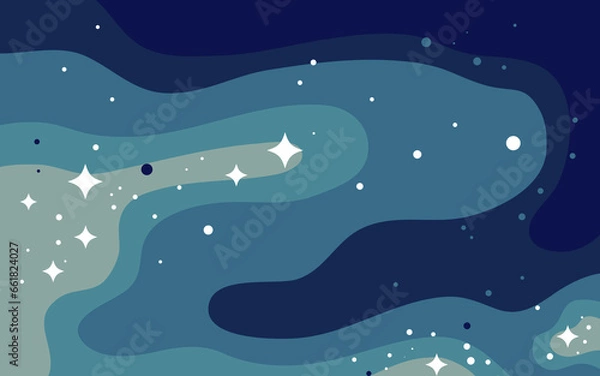 Obraz Vector space background . Cute flat style template with Stars in Outer space