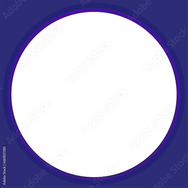 Fototapeta Blue round frame with place for your text on a transparent and white background. Vector flat illustration for banners and product presentation. Abstract background for cards and flyers.