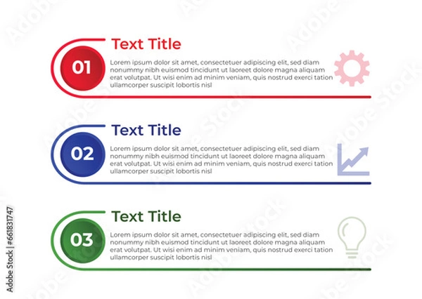 Fototapeta 3 steps business infographic flowchart template for marketing vector