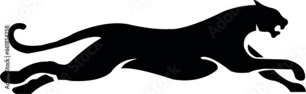 Obraz silhouette of puma running fast