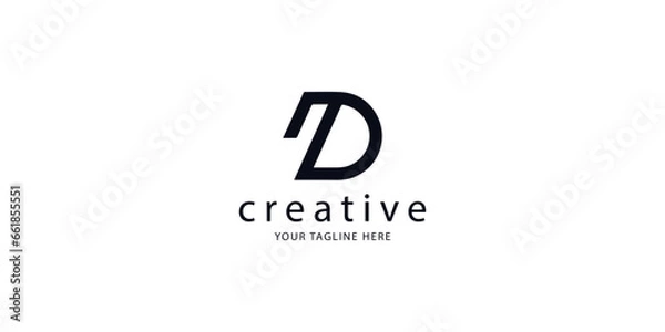 Fototapeta Initials D. DD logo design. Initial Letter Logo.