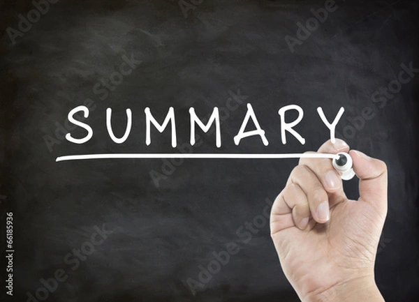 Obraz Summary with hand writing