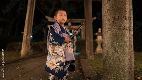 Fototapeta 七五三 三歳男児