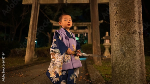 Fototapeta 七五三 三歳男児