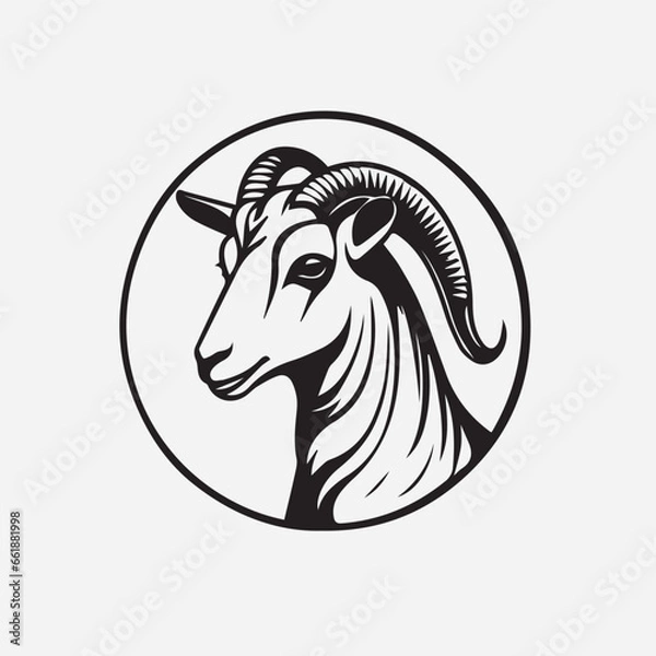 Fototapeta vector illustration goat logo