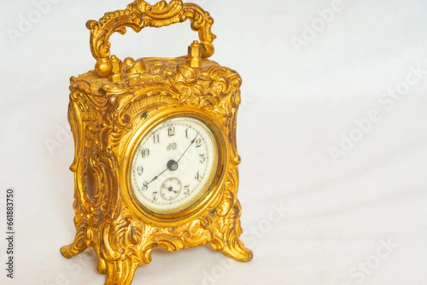 Fototapeta Antique Victorian Art Nouveau Gold Gilded Jennings Brothers Clock Left Rule Of Thirds