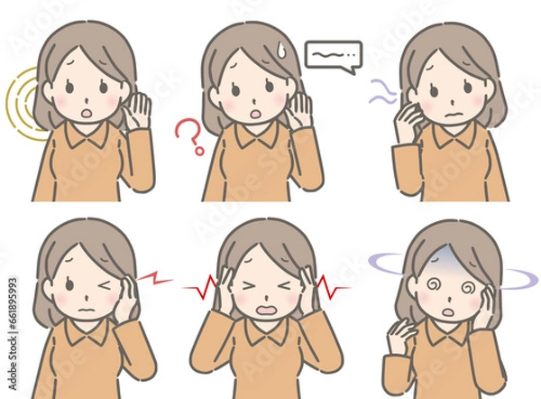 Obraz 耳に異常がある若い女性（私服）