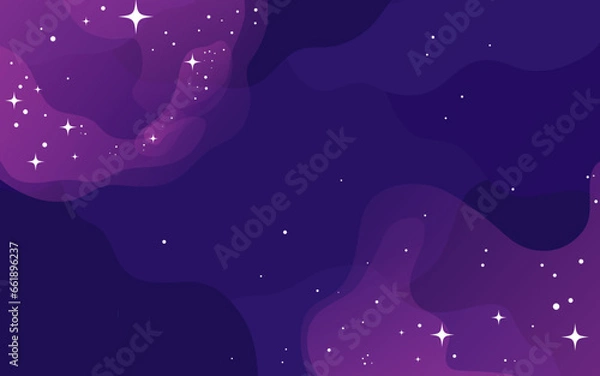Obraz Vector space background . Cute flat style template with Stars in Outer space