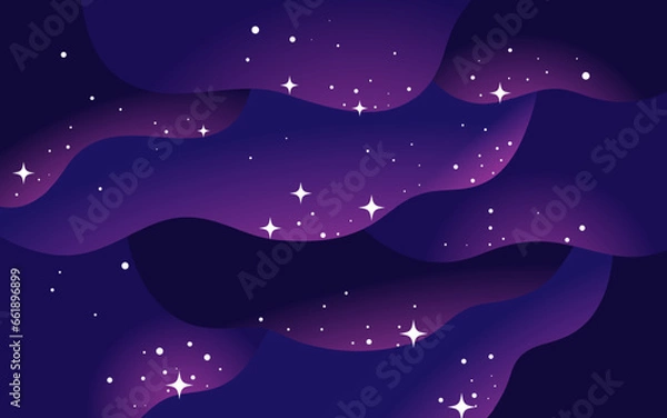 Obraz Vector space background . Cute flat style template with Stars in Outer space