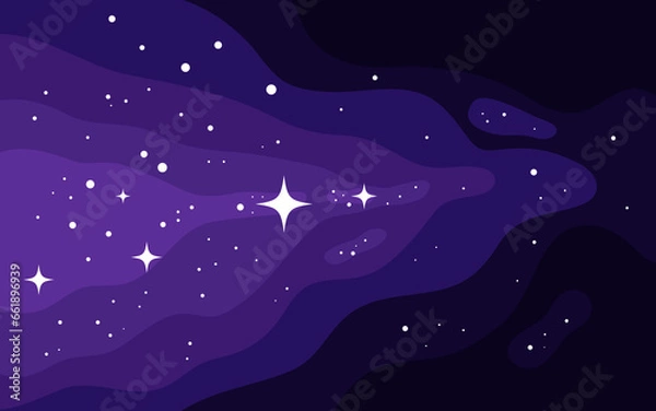 Obraz Vector space background . Cute flat style template with Stars in Outer space