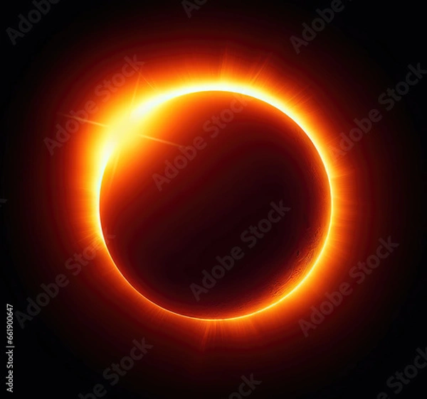 Fototapeta Solar eclipse in space.