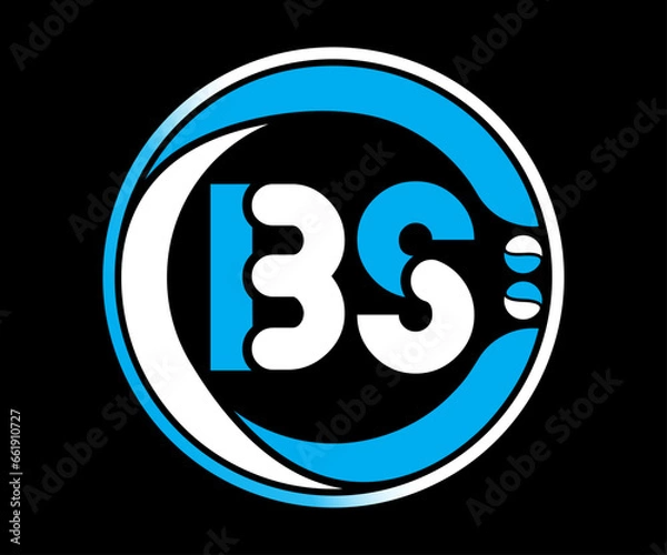 Fototapeta BS letter logo design with a circle shape BS Logo design with unique and simple design.