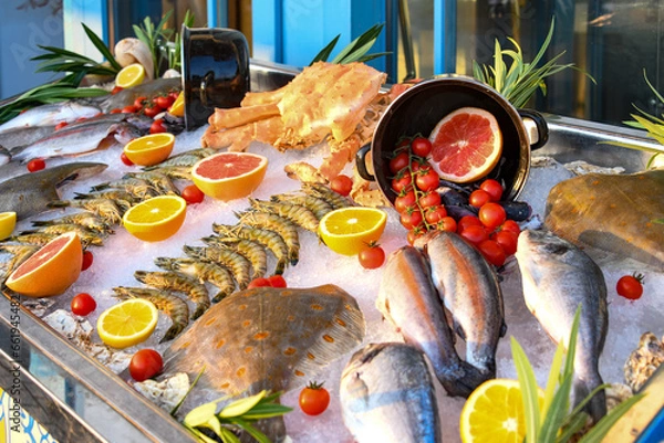 Obraz grilled fish with vegetables