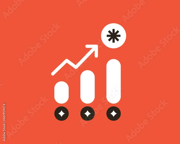 Fototapeta Geometric progress illustration in flat style design. Vector illustration. 