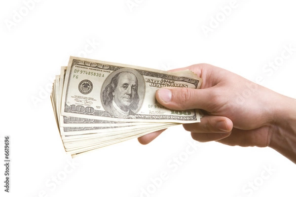 Fototapeta hand and dollars