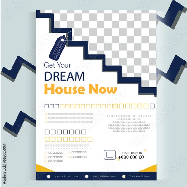 Fototapeta Real State Business Flyer Design, Creative and Advanced Corporate Flyer Design, Flyer template Layout Design, Corporate business flyer template Design, Digital business flyer templates, 