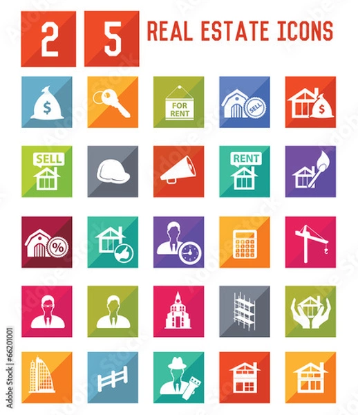 Obraz Real estate icons,vector