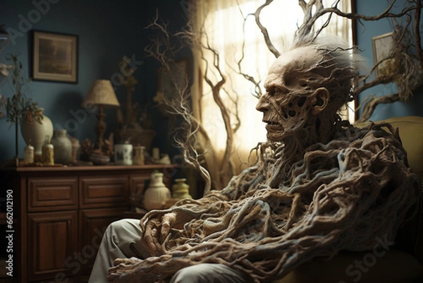 Fototapeta Representation of a person with Alzheimer's Disease