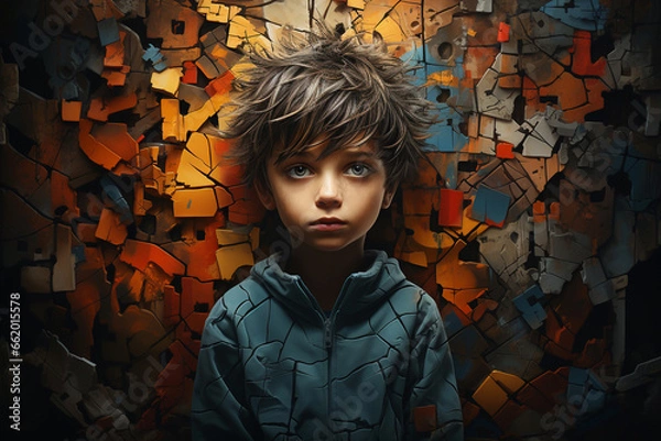 Fototapeta Illustration of Mind of a child with Autism Spectrum Disorder