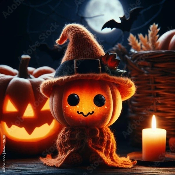 Obraz halloween pumpkin with candle