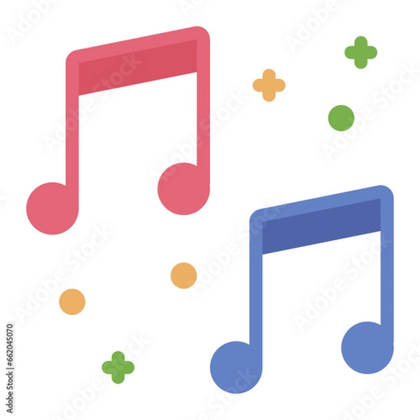 Fototapeta Music color flat icon