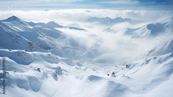 Fototapeta Mountain in winter - AI Generated