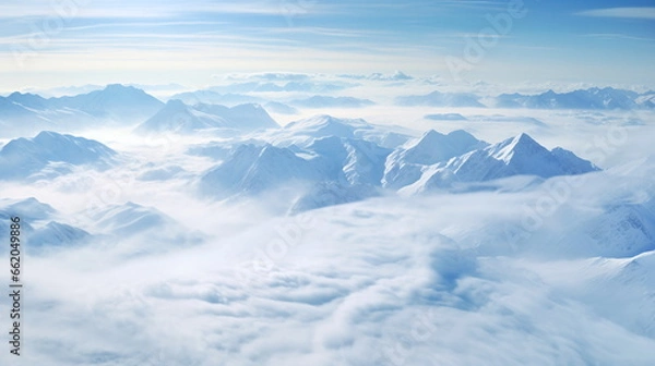 Fototapeta Mountain in winter - AI Generated