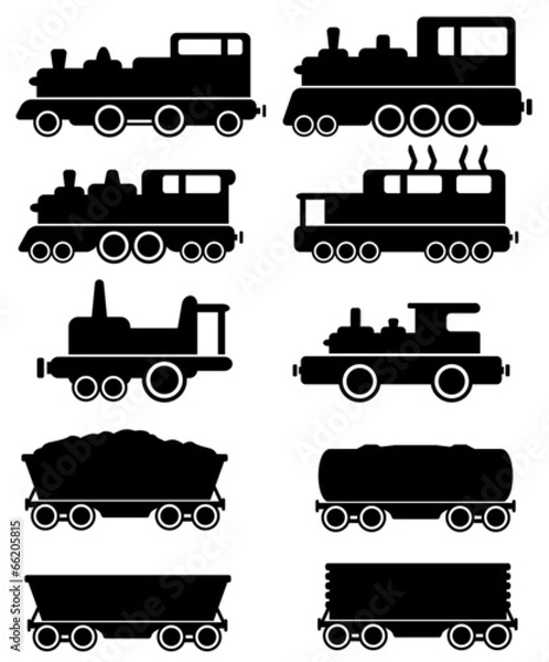 Obraz set train and railroad car